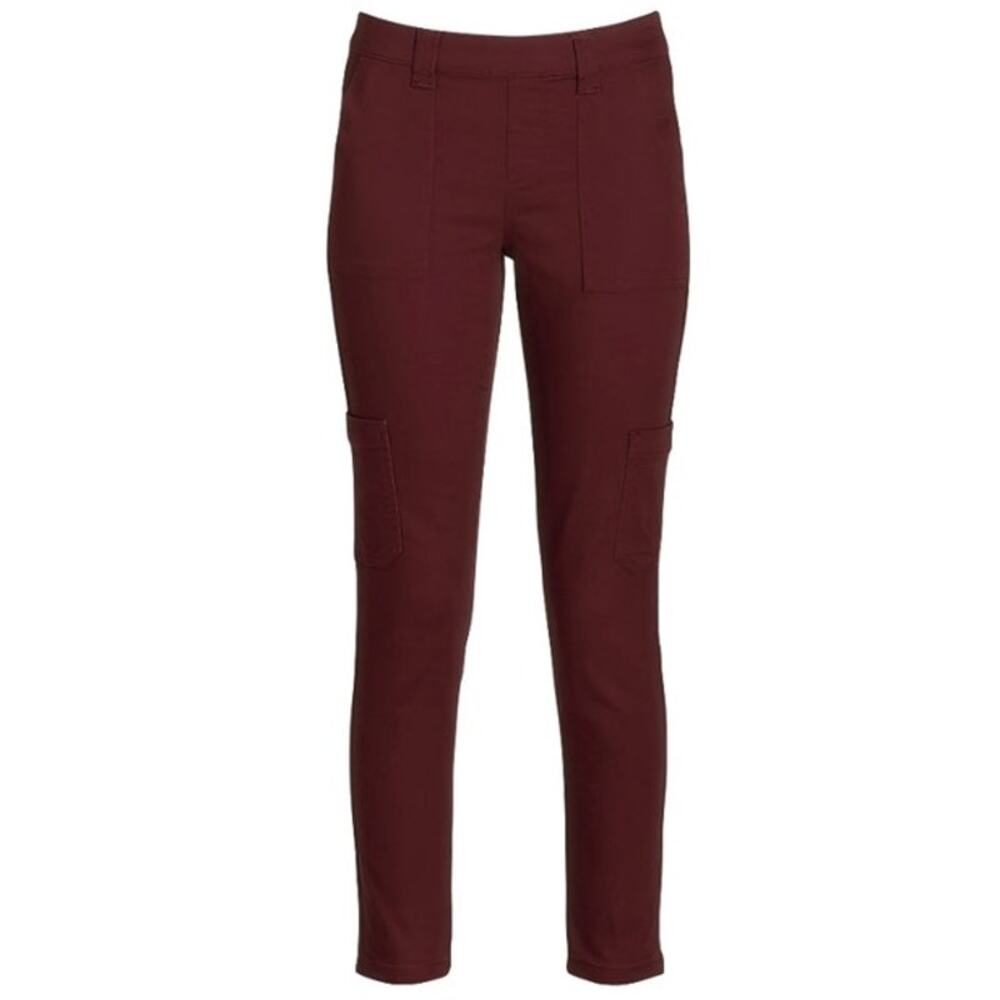 No Boundaries Burgundy Mid Rise Utility Skinny Cargo Pull On Pants XXS